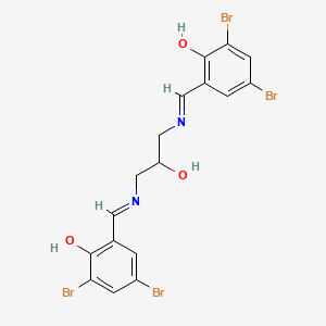 molecular formula C17H14Br4N2O3 B10873933 2,2'-{(2-hydroxypropane-1,3-diyl)bis[nitrilo(E)methylylidene]}bis(4,6-dibromophenol) 