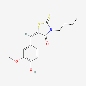 molecular formula C15H17NO3S2 B10873938 (5E)-3-butyl-5-(4-hydroxy-3-methoxybenzylidene)-2-thioxo-1,3-thiazolidin-4-one 