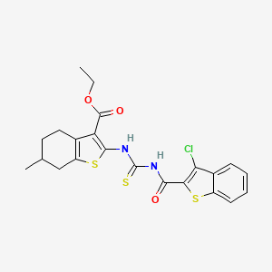 Ethyl 2-({[(3-chloro-1-benzothiophen-2-yl)carbonyl]carbamothioyl}amino)-6-methyl-4,5,6,7-tetrahydro-1-benzothiophene-3-carboxylate