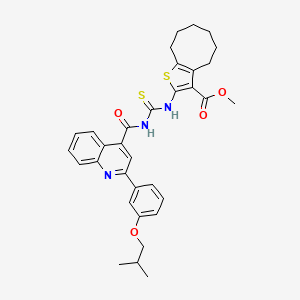 Methyl 2-{[({2-[3-(2-methylpropoxy)phenyl]quinolin-4-yl}carbonyl)carbamothioyl]amino}-4,5,6,7,8,9-hexahydrocycloocta[b]thiophene-3-carboxylate