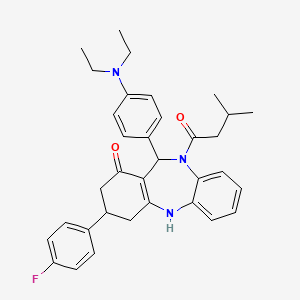 11-[4-(diethylamino)phenyl]-3-(4-fluorophenyl)-10-(3-methylbutanoyl)-2,3,4,5,10,11-hexahydro-1H-dibenzo[b,e][1,4]diazepin-1-one