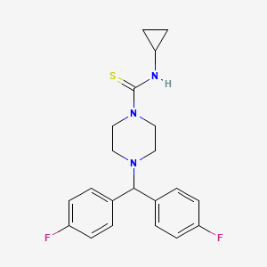 4-[bis(4-fluorophenyl)methyl]-N-cyclopropylpiperazine-1-carbothioamide