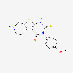 4-(4-methoxyphenyl)-11-methyl-5-sulfanylidene-8-thia-4,6,11-triazatricyclo[7.4.0.02,7]trideca-1(9),2(7)-dien-3-one