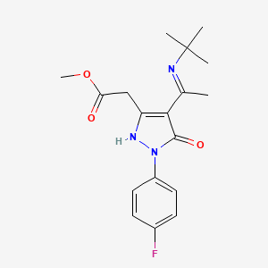 methyl [(4Z)-4-[1-(tert-butylamino)ethylidene]-1-(4-fluorophenyl)-5-oxo-4,5-dihydro-1H-pyrazol-3-yl]acetate