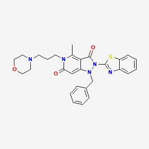 molecular formula C28H29N5O3S B10874004 2-(1,3-benzothiazol-2-yl)-1-benzyl-4-methyl-5-[3-(morpholin-4-yl)propyl]-1H-pyrazolo[4,3-c]pyridine-3,6(2H,5H)-dione 