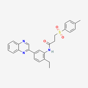 N-[2-ethyl-5-(quinoxalin-2-yl)phenyl]-3-[(4-methylphenyl)sulfonyl]propanamide