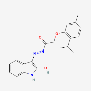 2-[5-methyl-2-(propan-2-yl)phenoxy]-N'-[(3Z)-2-oxo-1,2-dihydro-3H-indol-3-ylidene]acetohydrazide