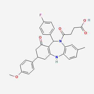 4-[11-(4-fluorophenyl)-3-(4-methoxyphenyl)-8-methyl-1-oxo-1,2,3,4,5,11-hexahydro-10H-dibenzo[b,e][1,4]diazepin-10-yl]-4-oxobutanoic acid