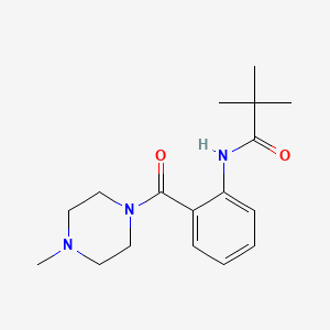 molecular formula C17H25N3O2 B10874039 2,2-Dimethyl-N-[2-(4-methyl-piperazine-1-carbonyl)-phenyl]-propionamide 