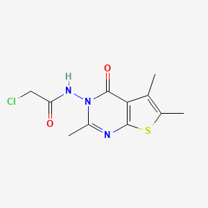 molecular formula C11H12ClN3O2S B10874073 2-chloro-N-(2,5,6-trimethyl-4-oxothieno[2,3-d]pyrimidin-3(4H)-yl)acetamide 