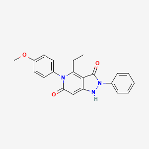 molecular formula C21H19N3O3 B10874074 4-ethyl-5-(4-methoxyphenyl)-2-phenyl-1H-pyrazolo[4,3-c]pyridine-3,6(2H,5H)-dione 