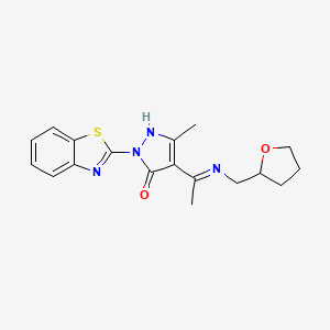 (4Z)-2-(1,3-benzothiazol-2-yl)-5-methyl-4-{1-[(tetrahydrofuran-2-ylmethyl)amino]ethylidene}-2,4-dihydro-3H-pyrazol-3-one