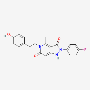 molecular formula C21H18FN3O3 B10874103 2-(4-fluorophenyl)-5-[2-(4-hydroxyphenyl)ethyl]-4-methyl-1H-pyrazolo[4,3-c]pyridine-3,6(2H,5H)-dione 