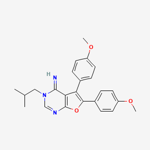 molecular formula C24H25N3O3 B10874106 5,6-bis(4-methoxyphenyl)-3-(2-methylpropyl)furo[2,3-d]pyrimidin-4(3H)-imine 