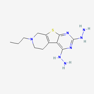 molecular formula C12H19N7S B10874120 (3-hydrazinyl-11-propyl-8-thia-4,6,11-triazatricyclo[7.4.0.02,7]trideca-1(9),2,4,6-tetraen-5-yl)hydrazine 