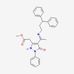 methyl [(4Z)-4-{1-[(3,3-diphenylpropyl)amino]ethylidene}-5-oxo-1-phenyl-4,5-dihydro-1H-pyrazol-3-yl]acetate