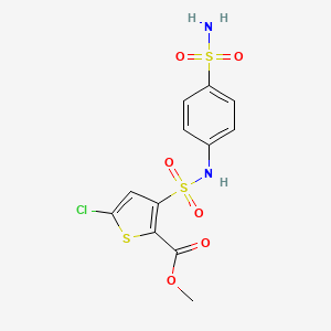 molecular formula C12H11ClN2O6S3 B10874128 Methyl 5-chloro-3-[(4-sulfamoylphenyl)sulfamoyl]thiophene-2-carboxylate 