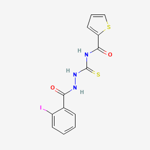 molecular formula C13H10IN3O2S2 B10874130 N-({2-[(2-iodophenyl)carbonyl]hydrazinyl}carbonothioyl)thiophene-2-carboxamide 