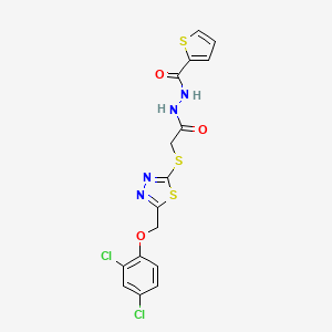 N'-[2-({5-[(2,4-dichlorophenoxy)methyl]-1,3,4-thiadiazol-2-yl}sulfanyl)acetyl]thiophene-2-carbohydrazide