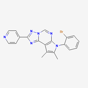 molecular formula C20H15BrN6 B10874135 7-(2-Bromophenyl)-8,9-dimethyl-2-(4-pyridyl)-7H-pyrrolo[3,2-E][1,2,4]triazolo[1,5-C]pyrimidine 