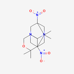 molecular formula C16H26N4O5 B10874141 2',2',6,6-Tetramethyl-5,7-dinitrotetrahydrospiro[1,3-diazatricyclo[3.3.1.1~3,7~]decane-2,4'-pyran] 