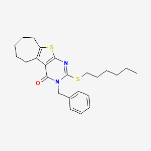 3-benzyl-2-(hexylsulfanyl)-3,5,6,7,8,9-hexahydro-4H-cyclohepta[4,5]thieno[2,3-d]pyrimidin-4-one