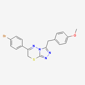 molecular formula C18H15BrN4OS B10874143 6-(4-bromophenyl)-3-(4-methoxybenzyl)-7H-[1,2,4]triazolo[3,4-b][1,3,4]thiadiazine 