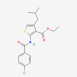 Ethyl 2-{[(4-chlorophenyl)carbonyl]amino}-4-(2-methylpropyl)thiophene-3-carboxylate