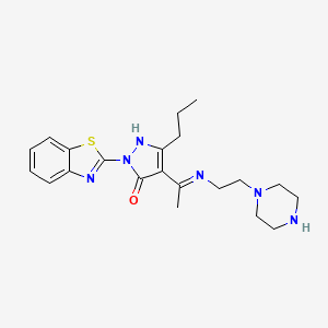 (4Z)-2-(1,3-benzothiazol-2-yl)-4-(1-{[2-(piperazin-1-yl)ethyl]amino}ethylidene)-5-propyl-2,4-dihydro-3H-pyrazol-3-one