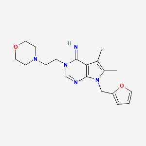 molecular formula C19H25N5O2 B10874189 7-(furan-2-ylmethyl)-5,6-dimethyl-3-[2-(morpholin-4-yl)ethyl]-3,7-dihydro-4H-pyrrolo[2,3-d]pyrimidin-4-imine 