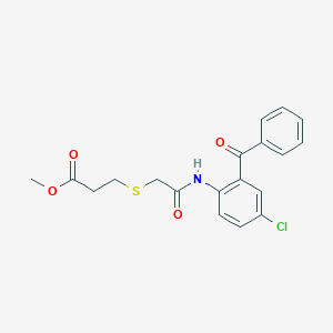 Methyl 3-[(2-{[4-chloro-2-(phenylcarbonyl)phenyl]amino}-2-oxoethyl)sulfanyl]propanoate