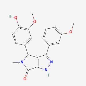 molecular formula C20H19N3O4 B10874209 4-(4-hydroxy-3-methoxyphenyl)-3-(3-methoxyphenyl)-5-methyl-4,5-dihydropyrrolo[3,4-c]pyrazol-6(2H)-one 