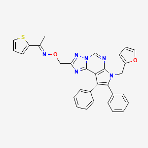 molecular formula C31H24N6O2S B10874222 (1E)-N-{[7-(furan-2-ylmethyl)-8,9-diphenyl-7H-pyrrolo[3,2-e][1,2,4]triazolo[1,5-c]pyrimidin-2-yl]methoxy}-1-(thiophen-2-yl)ethanimine 