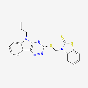 3-({[5-(prop-2-en-1-yl)-5H-[1,2,4]triazino[5,6-b]indol-3-yl]sulfanyl}methyl)-1,3-benzothiazole-2(3H)-thione