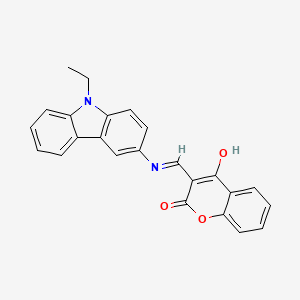 molecular formula C24H18N2O3 B10874250 3-{(E)-[(9-ethyl-9H-carbazol-3-yl)imino]methyl}-4-hydroxy-2H-chromen-2-one 