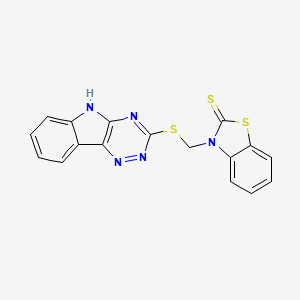 3-[(5H-[1,2,4]triazino[5,6-b]indol-3-ylsulfanyl)methyl]-1,3-benzothiazole-2(3H)-thione