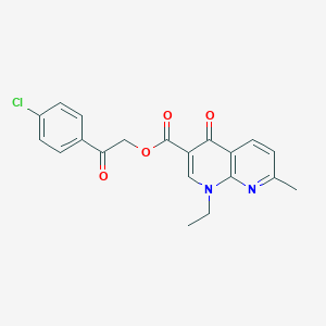 molecular formula C20H17ClN2O4 B10874277 2-(4-Chlorophenyl)-2-oxoethyl 1-ethyl-7-methyl-4-oxo-1,4-dihydro-1,8-naphthyridine-3-carboxylate 