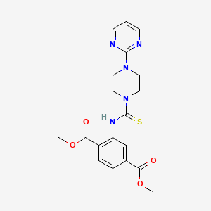 molecular formula C19H21N5O4S B10874331 Methyl 4-(methoxycarbonyl)-3-{[(4-pyrimidin-2-ylpiperazinyl)thioxomethyl]amino}benzoate 