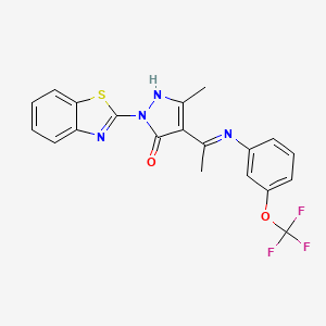 (4Z)-2-(1,3-benzothiazol-2-yl)-5-methyl-4-(1-{[3-(trifluoromethoxy)phenyl]amino}ethylidene)-2,4-dihydro-3H-pyrazol-3-one