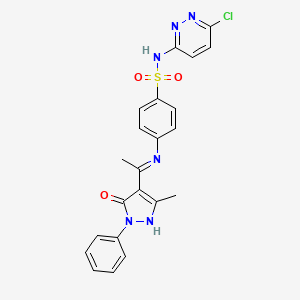 molecular formula C22H19ClN6O3S B10874341 N-(6-chloropyridazin-3-yl)-4-{[(1Z)-1-(3-methyl-5-oxo-1-phenyl-1,5-dihydro-4H-pyrazol-4-ylidene)ethyl]amino}benzenesulfonamide 