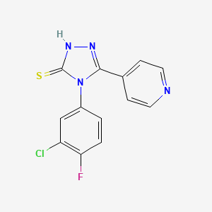 molecular formula C13H8ClFN4S B10874351 4-(3-chloro-4-fluorophenyl)-5-(pyridin-4-yl)-4H-1,2,4-triazole-3-thiol 