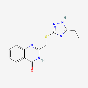 molecular formula C13H13N5OS B10874355 2-{[(5-ethyl-4H-1,2,4-triazol-3-yl)sulfanyl]methyl}quinazolin-4(3H)-one 