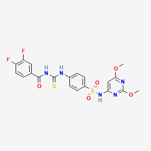 molecular formula C20H17F2N5O5S2 B10874364 N-[[4-[(2,6-dimethoxypyrimidin-4-yl)sulfamoyl]phenyl]carbamothioyl]-3,4-difluorobenzamide 