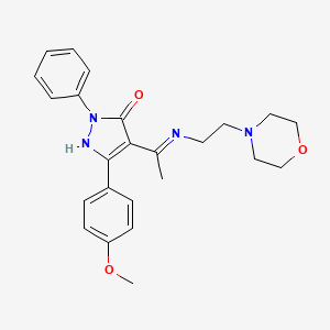 molecular formula C24H28N4O3 B10874367 (4Z)-5-(4-methoxyphenyl)-4-(1-{[2-(morpholin-4-yl)ethyl]amino}ethylidene)-2-phenyl-2,4-dihydro-3H-pyrazol-3-one 