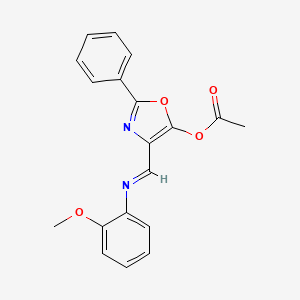 molecular formula C19H16N2O4 B10874372 [4-[(2-Methoxyphenyl)iminomethyl]-2-phenyl-1,3-oxazol-5-yl] acetate 