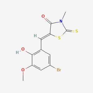 (5Z)-5-(5-bromo-2-hydroxy-3-methoxybenzylidene)-3-methyl-2-thioxo-1,3-thiazolidin-4-one