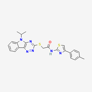 N-[4-(4-methylphenyl)-1,3-thiazol-2-yl]-2-{[5-(propan-2-yl)-5H-[1,2,4]triazino[5,6-b]indol-3-yl]sulfanyl}acetamide