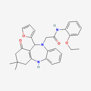 N-(2-ethoxyphenyl)-2-[11-(2-furyl)-3,3-dimethyl-1-oxo-1,2,3,4,5,11-hexahydro-10H-dibenzo[b,e][1,4]diazepin-10-yl]acetamide