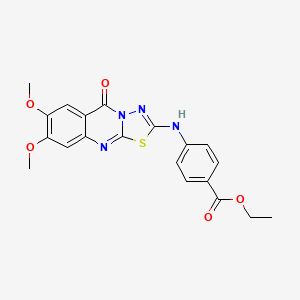 ethyl 4-[(7,8-dimethoxy-5-oxo-5H-[1,3,4]thiadiazolo[2,3-b]quinazolin-2-yl)amino]benzoate