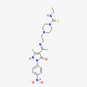 N-ethyl-4-[2-({(1Z)-1-[3-methyl-1-(4-nitrophenyl)-5-oxo-1,5-dihydro-4H-pyrazol-4-ylidene]ethyl}amino)ethyl]piperazine-1-carbothioamide